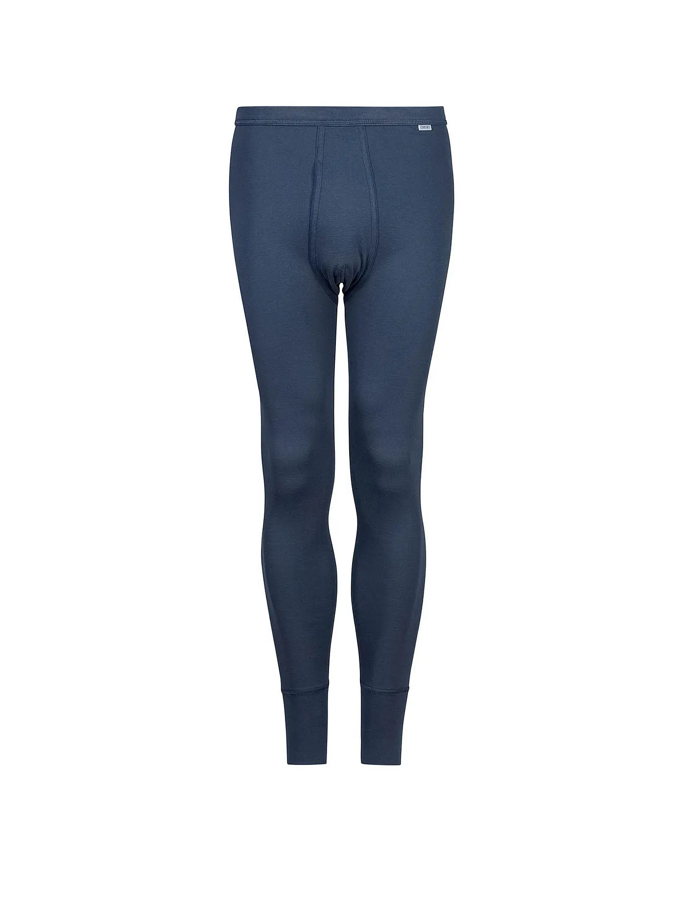 HUBER | Lange Unterhose "Comfort" (Weiß) | blau
